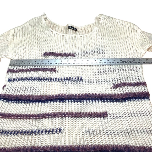FRANCO D Wool Mohair Acrylic Blend Open Knit Long Sleeve Sweater US Sz L - Picture 5 of 9